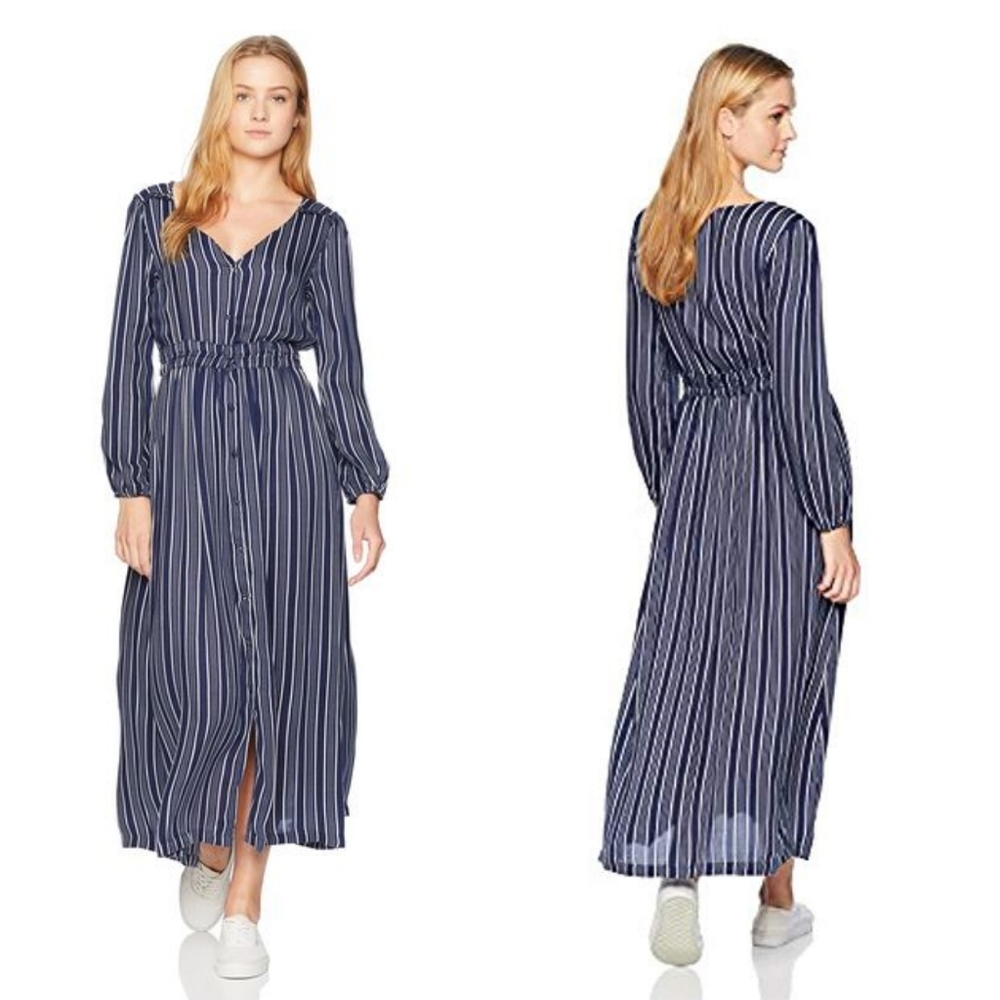 Roxy Subway Atmosphere blue striped maxi dress